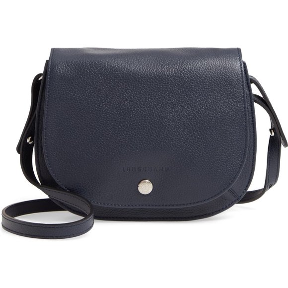 Longchamp Handbags - NWT LONGCHAMP Le Foulonne Small Leather Crossbody NAVY BLUE Authentic!